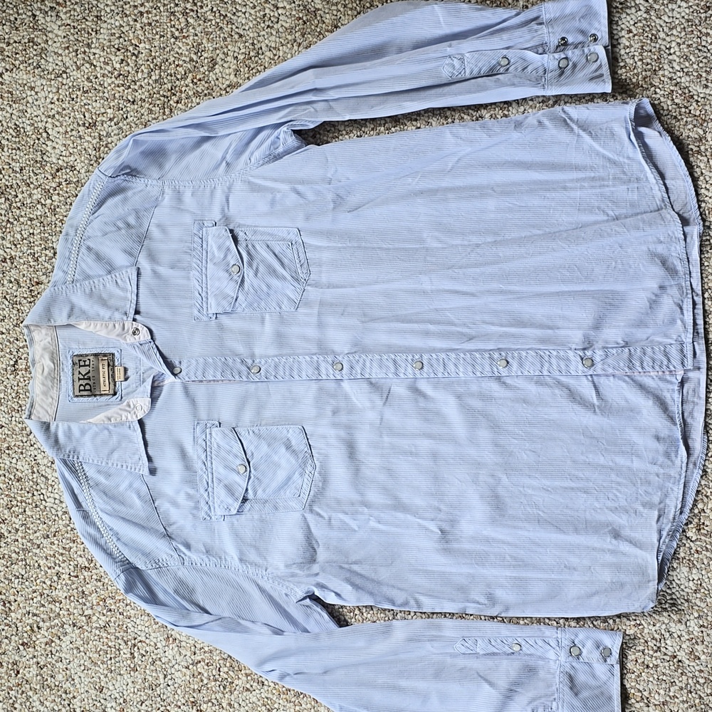 BKE Men's Athletic Fit Pearl Snap Button Up Shirt XXL